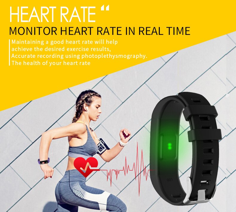 TEZER R5MAX Smart Bracelet Bluetooth Smart Watches Heart Rate Passometer Sleep Monitor Alarm black Message/call Reminder