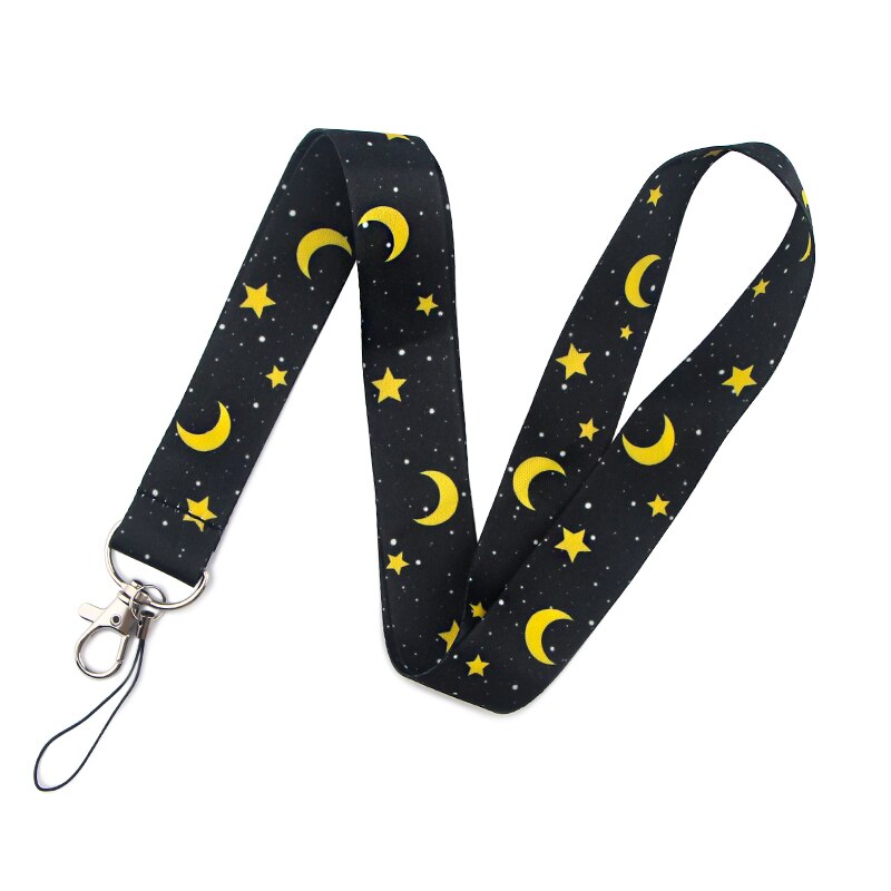 LX411 Universe Planets Moon Stars Astronaut Lanyard Neck Strap Rope USB Mobile Cell Phone ID Card Badge Holder Keychain Keyring: 5