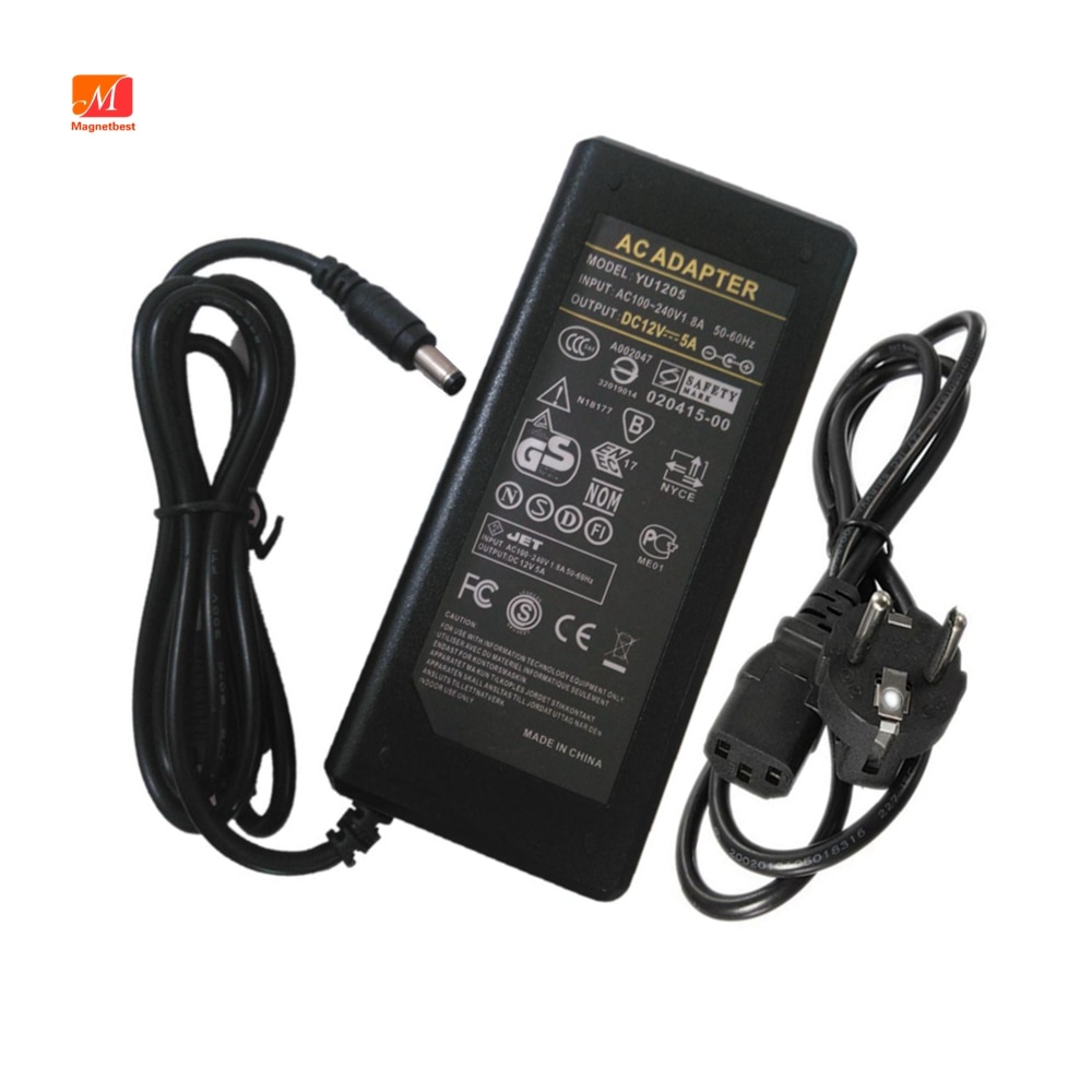 LCD AC Power Supply Adapter DC 12 Volt 5 Amp ( 12V 5A ) LCD Monitor Laptop 60W Power Supply Charger