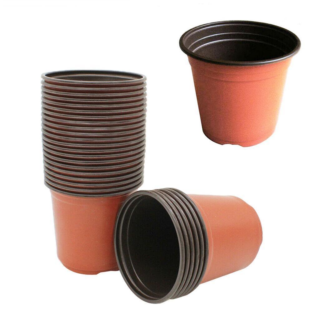 10Pcs/Lot Flower Pot Plastic Plant Pots Desktop Potted Green Home Plant Vegetation Soft Garden Flowerpot Garden Nursery Too D8U9