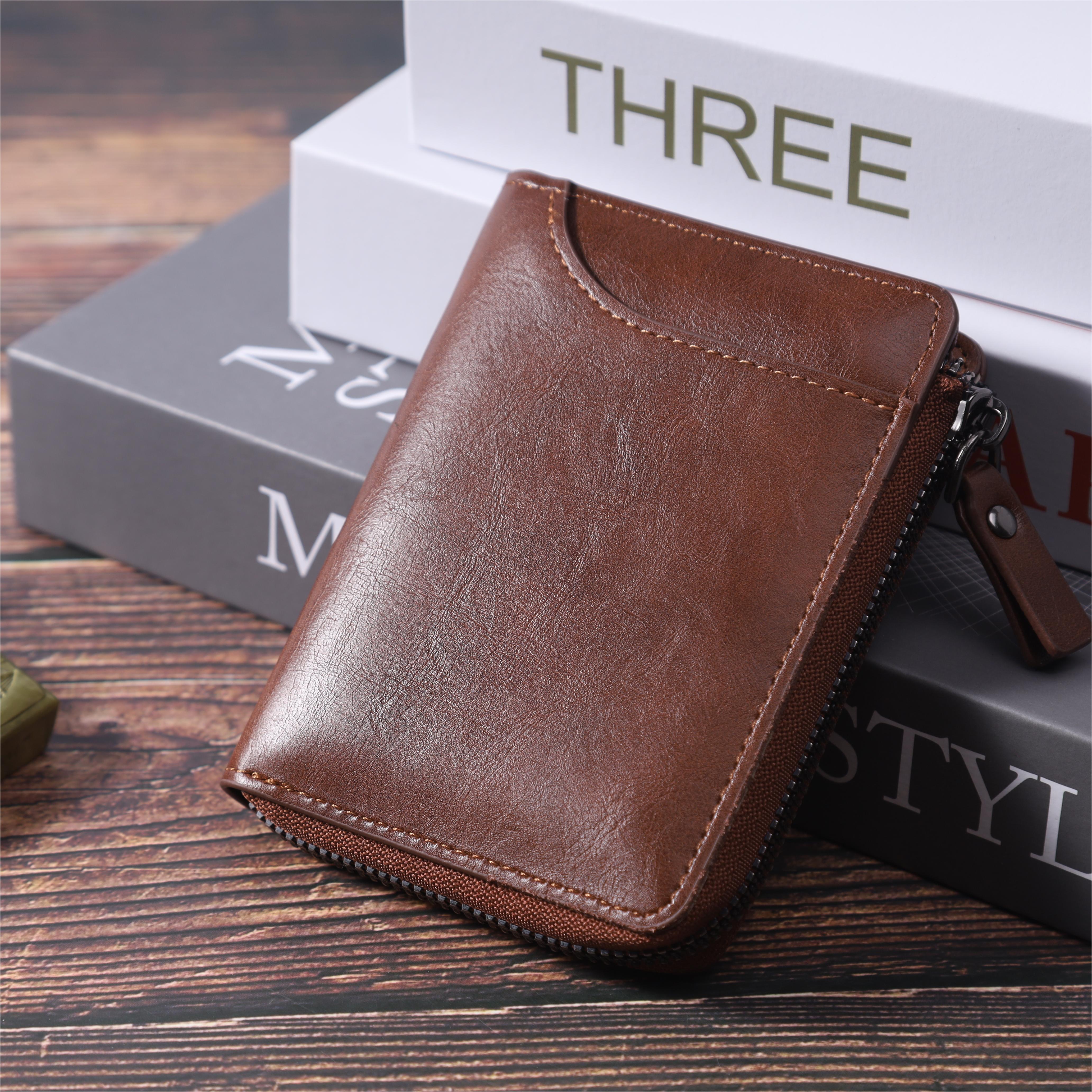 Men's Wallet Vertical Retro Card Holder Minimalism: Brown