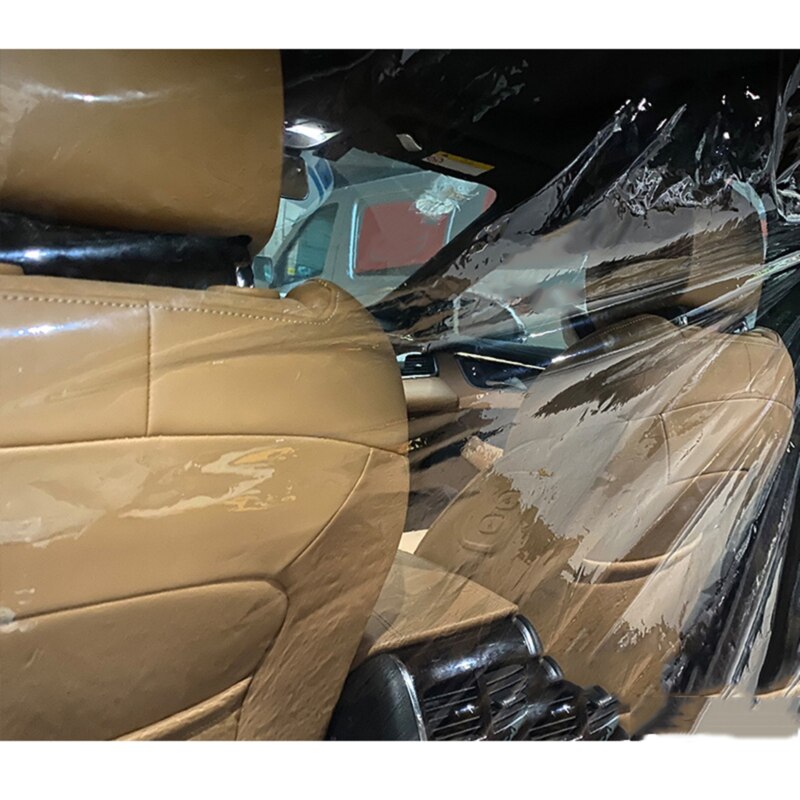 Car Film Curtain Isolation Screen Droplets Proof PVC Protection Transparent Film For Ubers Taxi Driver Passenger Car Interior
