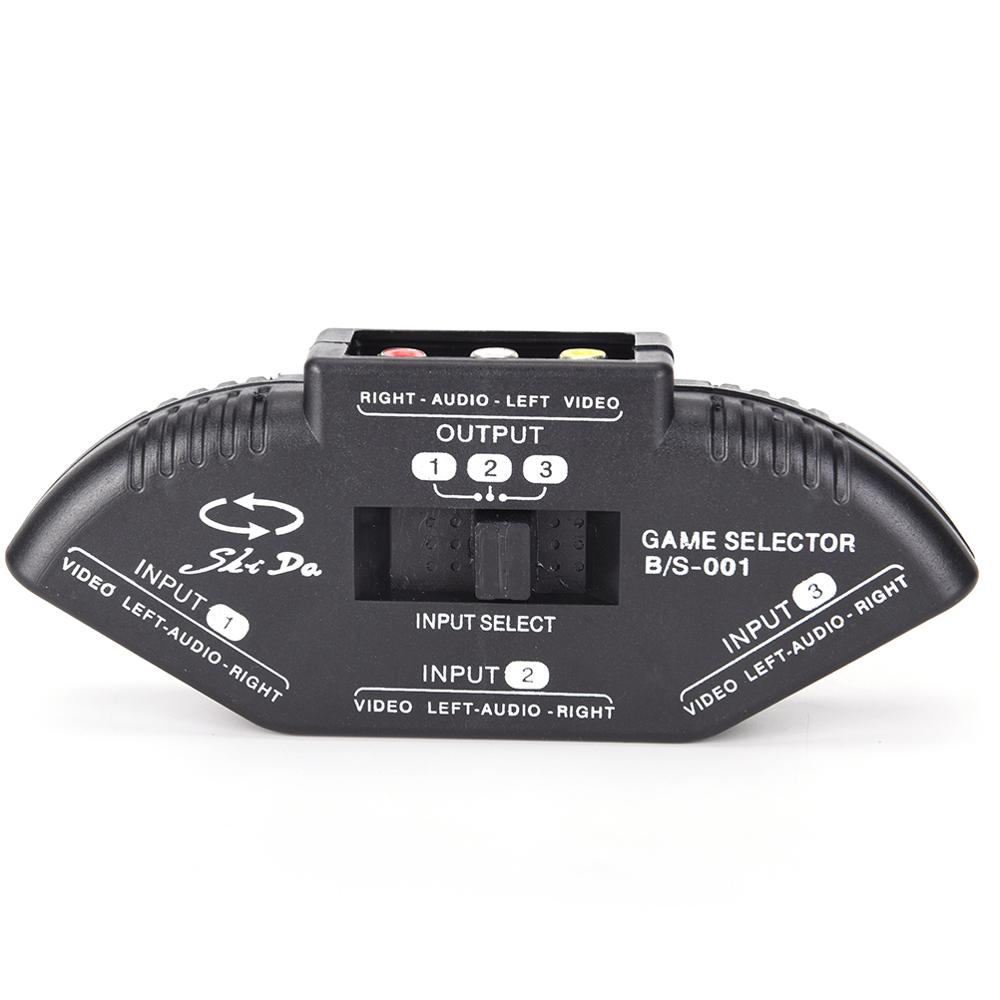 Tonbux 3-Way Audio Video AV RCA Splitter Black Switch Selector Box Splitter with/3 RCA Cable