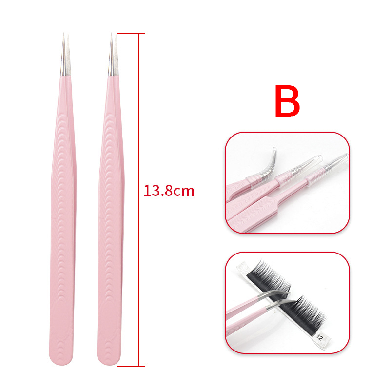 Rvs Lash Pincet Roze Pincet Professionele Wimper Extensions Benodigdheden Make Gereedschap Volume Wimper Pincet: WHITE