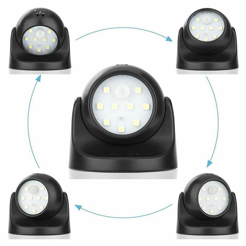 360 Battery Power Motion Sensor Security LED Light | Garden Outdoor Indoor PIR