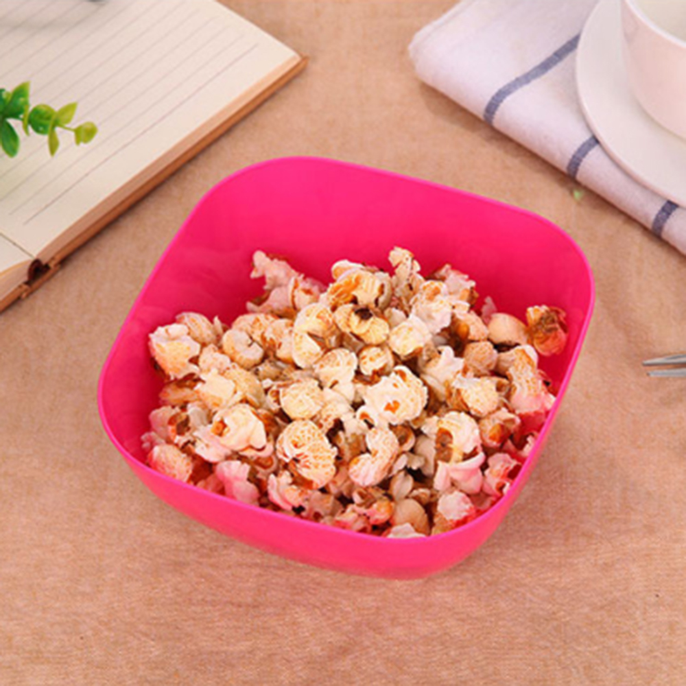 Plastic fruit salad bowl of food grade plastic square melon fruit plate small snacks candy dish: Pink
