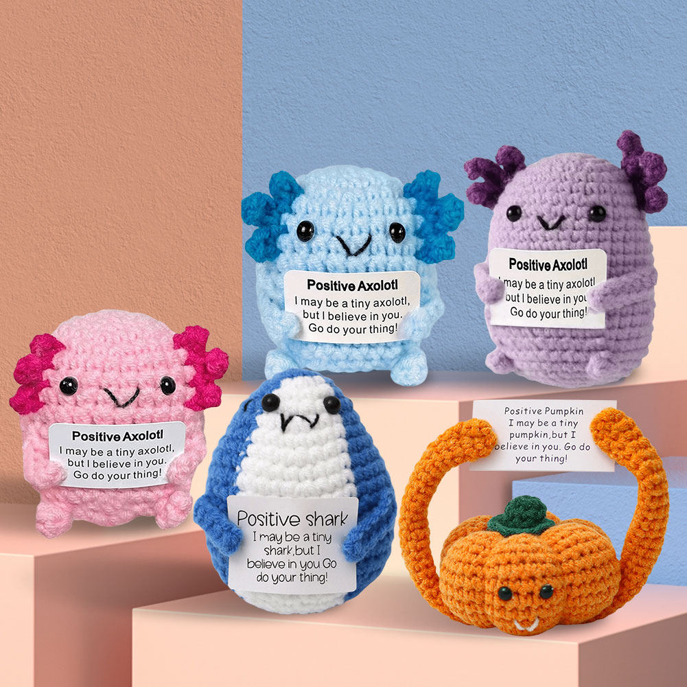 Halloween gehaakte poppen dier/pompoen gehaakte poppen met positieve kaart Kerstmis handgeweven wol pluche pop Home Decor