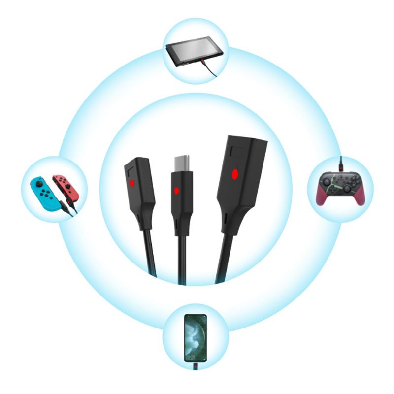 1.8M 3In1 câble de charge rapide Type C USB chargeur câble de données pour commutateur