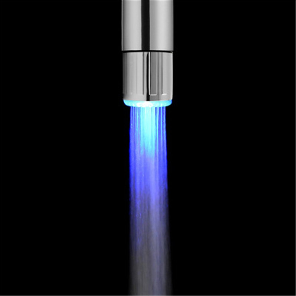 2Pcs Led Kraan Badkamer Lichtgevende Kraan Lamp 3 Kleuren Lichten Volgens Watertemperatuur Keuken Kranen Douchekop
