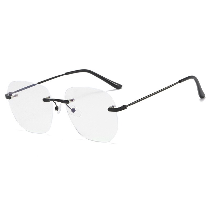 Transparent Computer Glasses Frameless Women Men Anti Blue Light square Eyewear Blocking Glasses Optical Spectacle Eyeglass