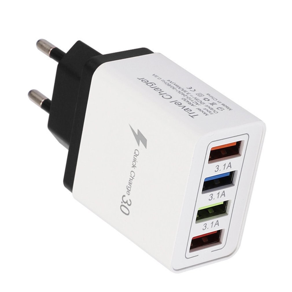 Szybka ładowarka USB, urządzenie do szybkiego ładowania przez USB, UE/US, technologia Quick Charge 3.0, do zasilacza telefonów, do Huawei Mate 30, tabletu, przenośne, ścienne, przenośne: white black / US