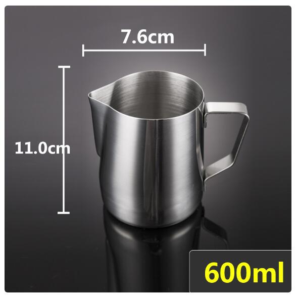 Non Stick Stainless Steel milk pitcher Milk Frothing Espresso Coffee Barista Craft Latte Cappuccino coffee pitcher milk cup: 600ML