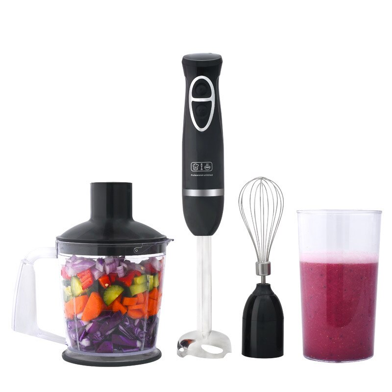 Kitchen Appliance 4 in 1 Multi-Purpose Juicer Electric Hand Stick Blender Portable Handheld Blender: CN / Black