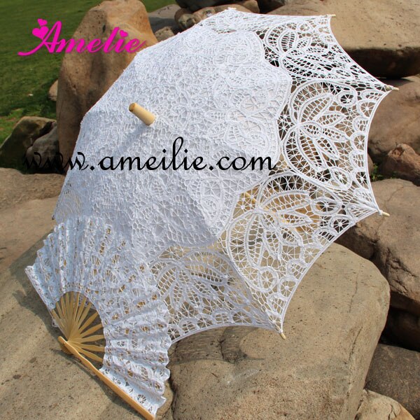 Belgische Bridal Paraplu En fan Kanten Parasol Wedding Set