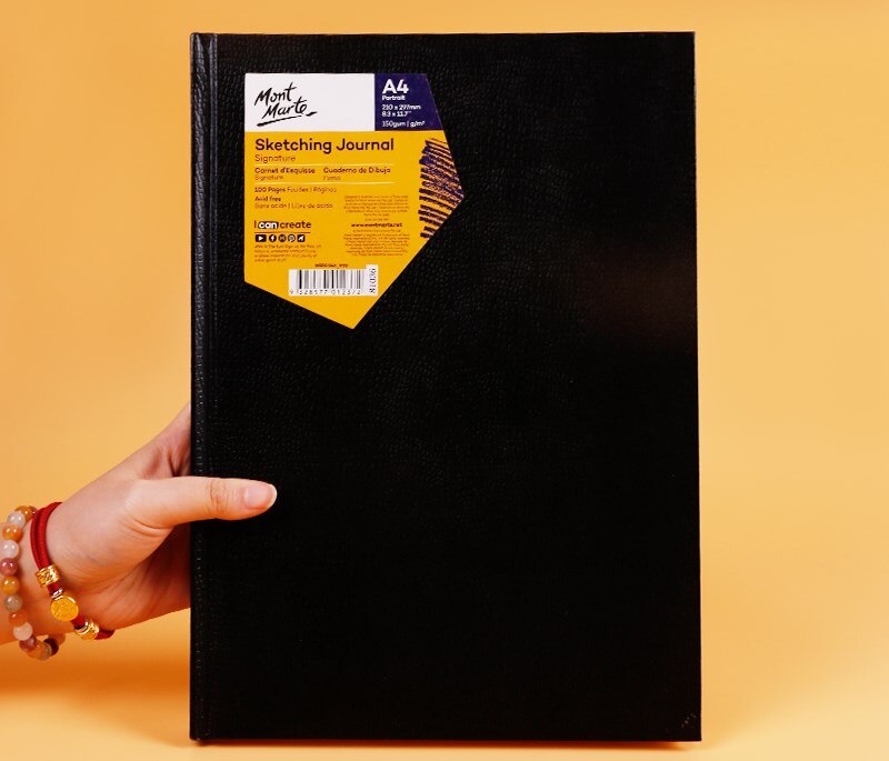 A3 / A4 / A5 Portable Sketchbook Waterproof Hard Leather Student Sketchbook Thicken Drawing Book Art Supplies: A4vertical version