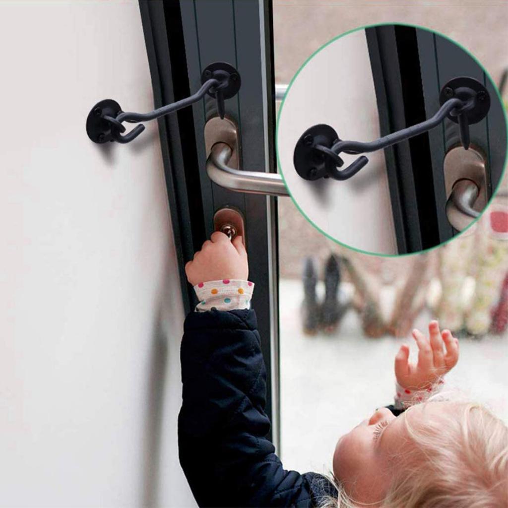 Slide Barn Door Lock Eye Latch Privacy Hook for Garage Swivel Window Shed Home Rustic