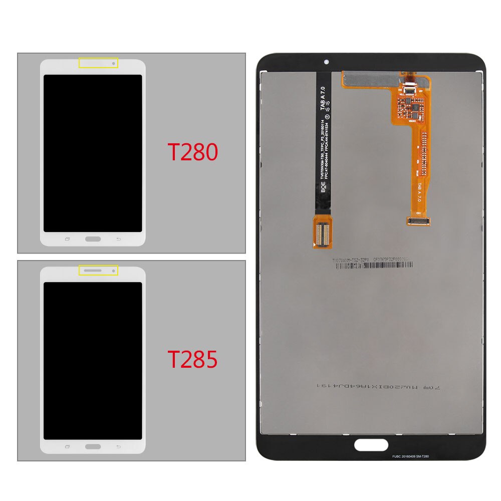 SM T280 LCD For Samsung Galaxy Tab A 7.0 SM-T280 LCD SM-T285 T285 Display Touch Screen Digitizer Assembly Matrix Parts 7"