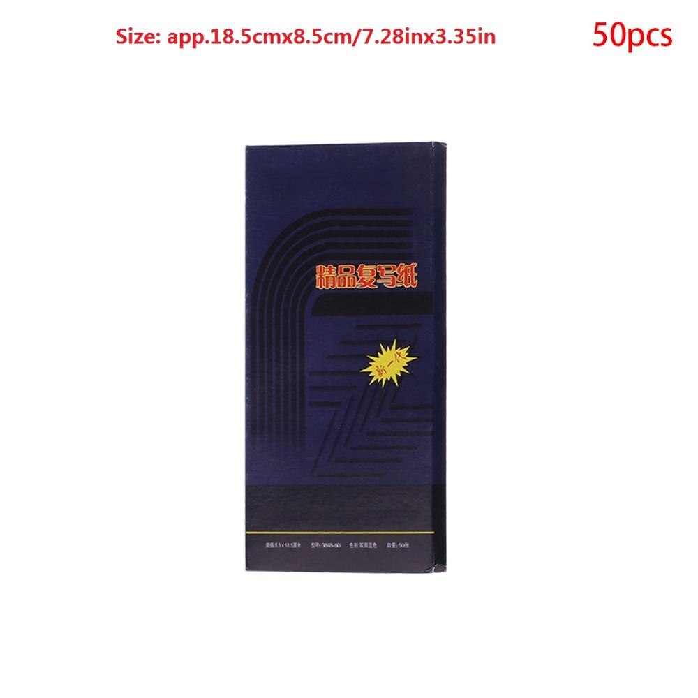 50 hojas de doble cara de carbono Plantilla de copiadora papel de transferencia suministros de papelería: 48K
