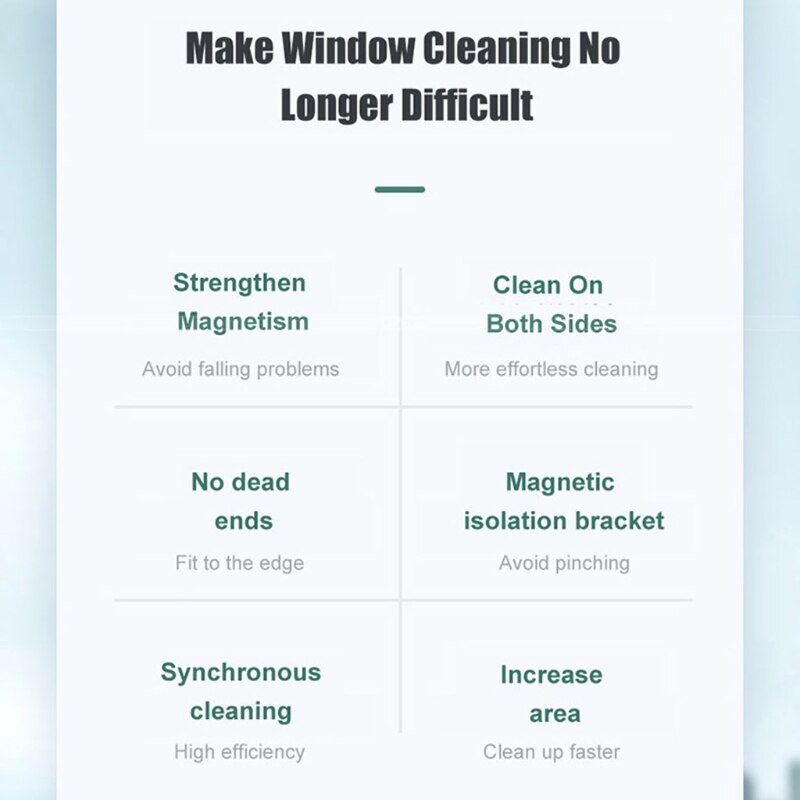 Magnetic Glass Wiper Wash Window Magnets Double Side Cleaning Magnetic Brush for Washing Windows Home Cleaner H056