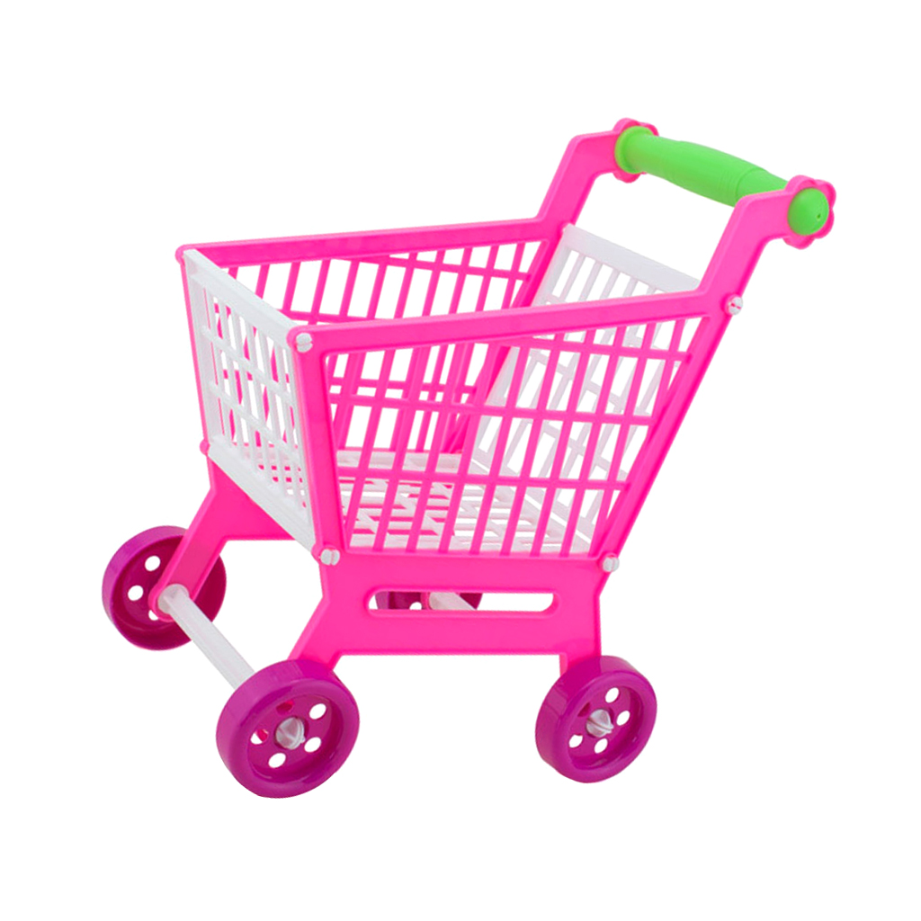 Miniature Supermarket Shopping Hand Trolley Cart for Kids Role Play Toy