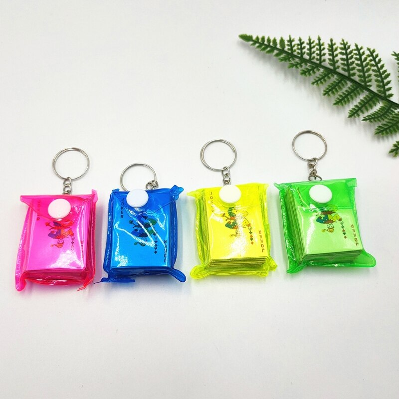 Llavero portátil de cartas de póker, tablero pequeño, 4x3cm, 1 unidad