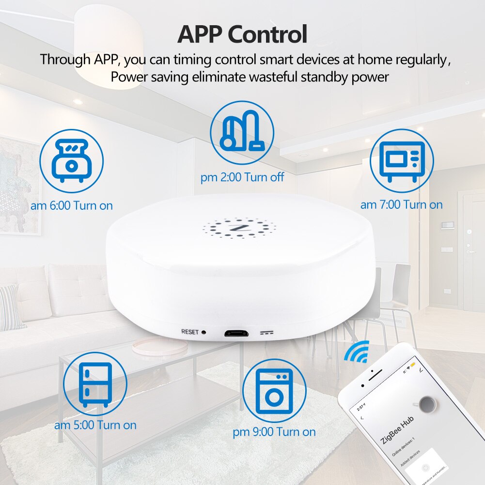 ZigBee Smart Gateway Hub Smart Home Bridge Smart Life APP Wireless Remote Controller Works with Alexa Google Home