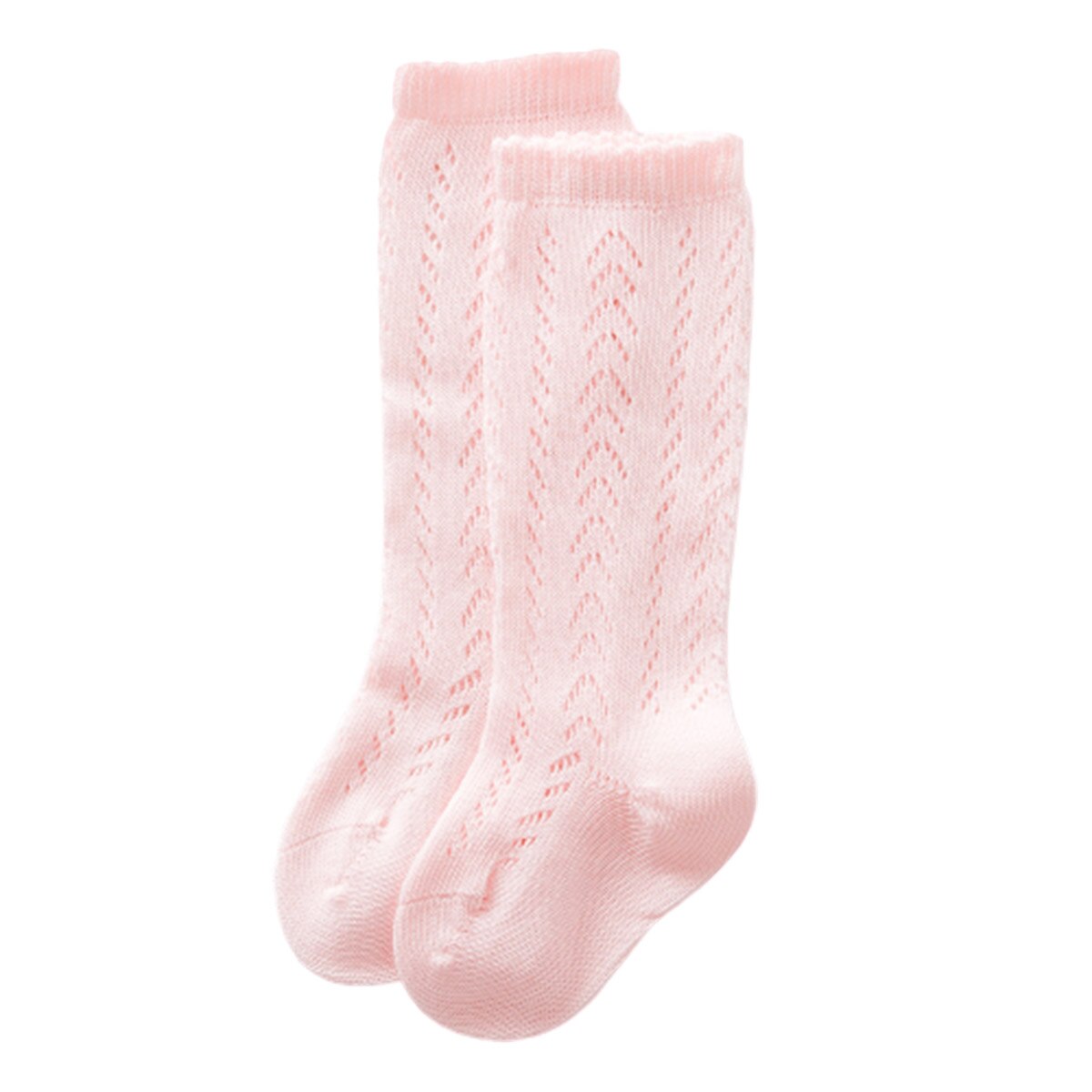 Baby peuter meisjes jongens effen sokken kinderen kind kniekousen beenwarmers mesh ademend antislip zachte sokken 0-3y: Roze / 12m