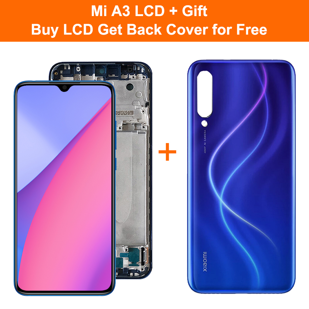 AMOLED for Mi A3 M1906F9SH Display with Frame, for Xiaomi Mi CC9e Lcd Display Touch Screen Digitizer Assembly Replacement CC9E: WHEAT