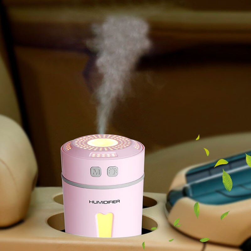 Mini happy cup luftfugter æterisk olie diffusor aroma lampe førte natlys usb ultralyd fogger bil luftfrisker