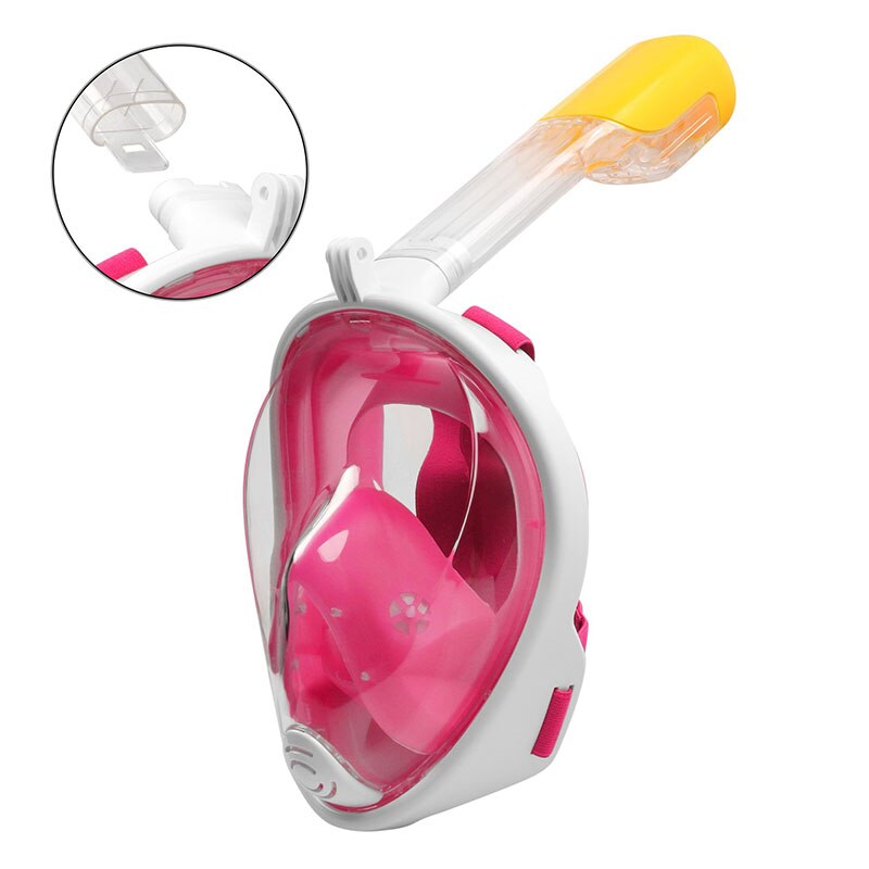 Swimming Snorkeling Mask Underwater for Diving Full Face Snorkel Anti Fog Anti-Leak Beach Sea Swim Pool Accessories Adult Child: Red / S/M