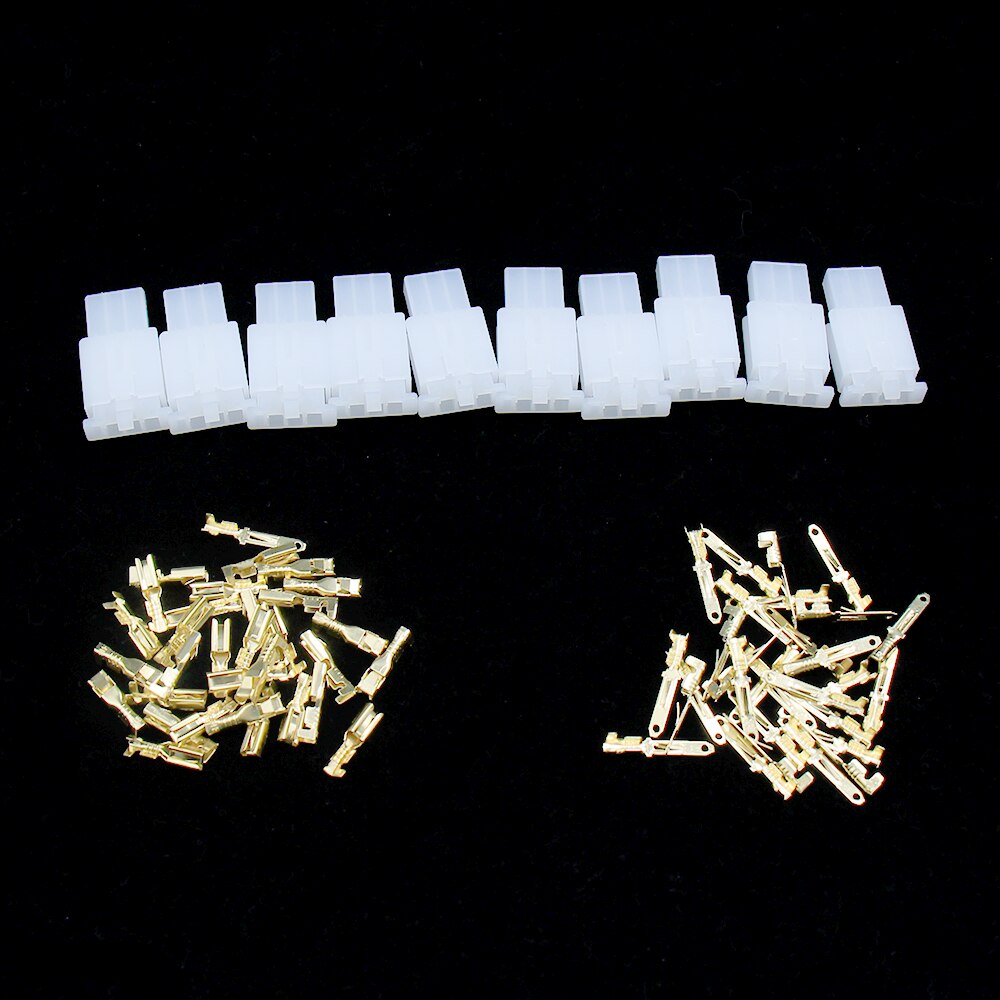 Automotive Connectors 3 Pin Electrical Connector Car Wires Splice 2.8mm Cold Pressed Terminal Fixed Hook Socket Butt Plug: 7031A-2.8 10Sets