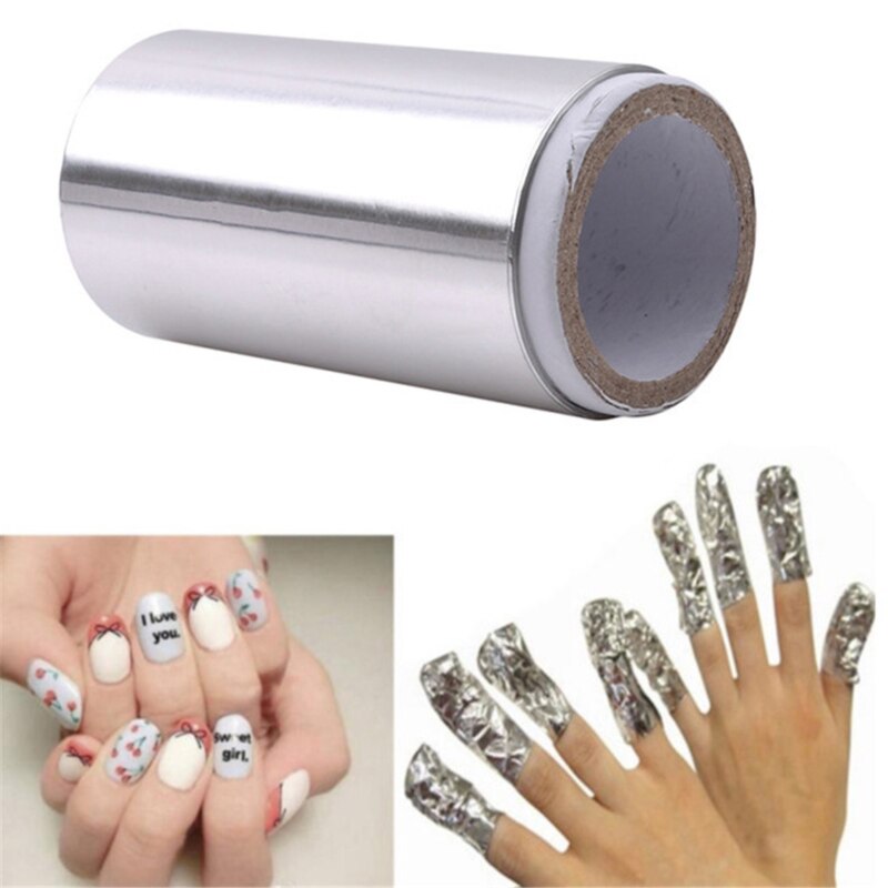 1 rollo de almohadilla para uñas, hoja de hojalata, Paquete de Armadura, protección ambiental, algodón, liberación de hojalata, removedor,
