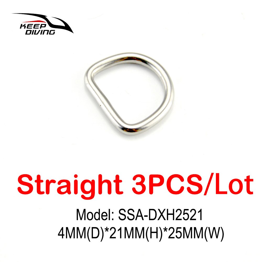 KEEP DIVING-anillo en D de acero inoxidable 316, Clip de cierre sin costuras en forma de D para cinturón de peso, hebilla BCD, accesorios de buceo, 3 uds.: SSA-DXH2521