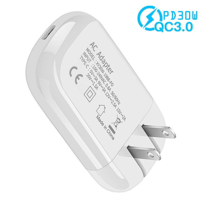 Szybka ładowarka 30W PD 3.0 typ c ładowarka PowerPort Mini Compact dla iPhone13 12 ładowarka usb dla xiaomi 12 dla Samsung: US White