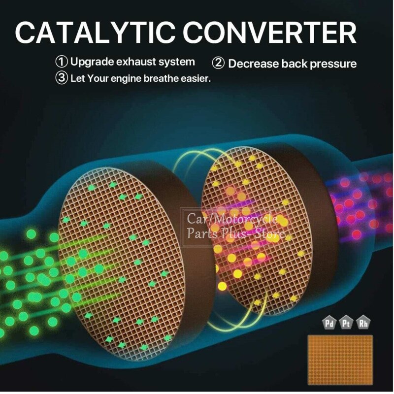 Universal 3" Car Catalytic Converter Exhaust Systems Muffler Length High Flow 11" Stainless Steel Car Engine Accessories