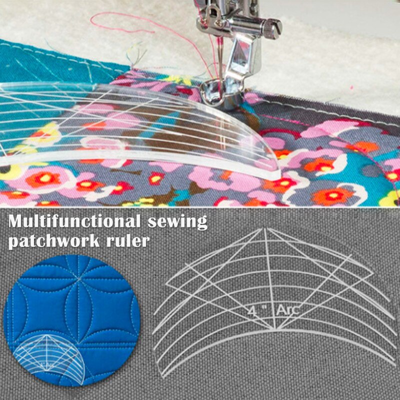 6 Pcs Patchwork Liniaal Set Volledig Transparant Met Gedrukt Meting Diy Patchwork Tekening Heerser NIN668: Default Title