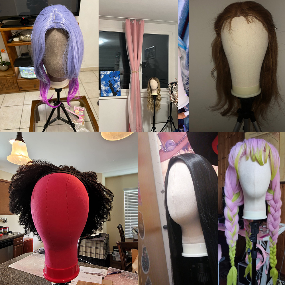 Mannequin Head Wig Stand Canvas Block Head With Adjustable Mannequin Head Tripod For Wigs Making Display Wth Wig Caps T Pins