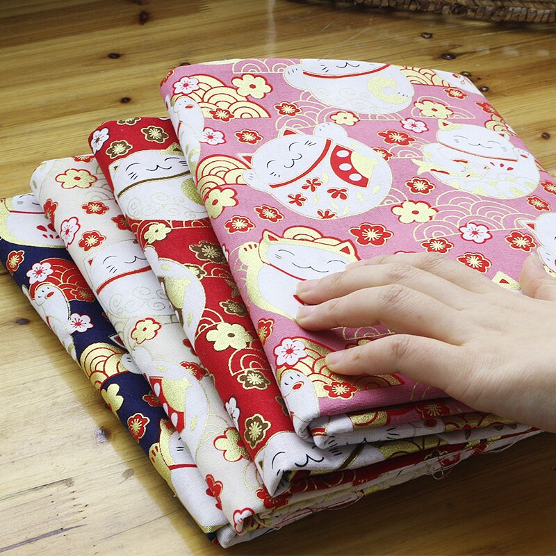 150CM * 50CM rose chat chanceux coton tissu tissu Patchwork bébé Quilting literie couture vêtements artisanat bricolage matériel tissu