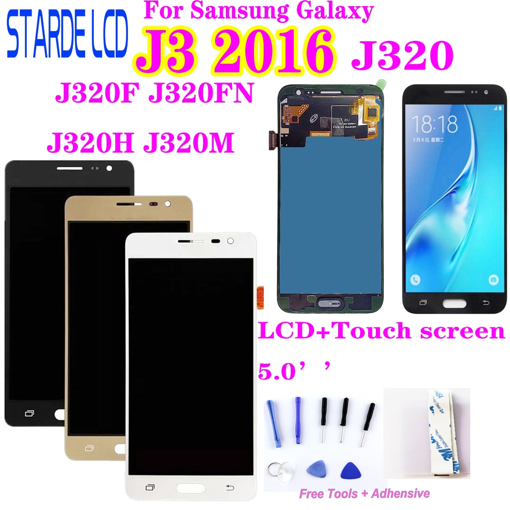 Amoled LCD SM-J320FN/F/M/H/DS for Samsung J3 J320 J3 J300 LCD Display Touch Screen J320F J320FN J320H J320M J3 LCD