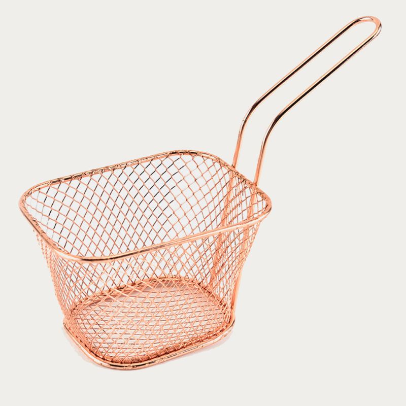 Stainless Steel Metal Basket French Fries Basket Mini Frying Storage Holder Serving Food Presentation Cooking Tools
