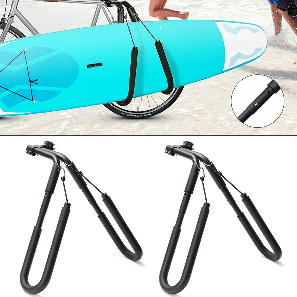 Surfplank rek fiets surf drager zwart bevestiging aan zadelpennen voor surfplank fiets plank zijkant kiteboard houder fiets accessoire