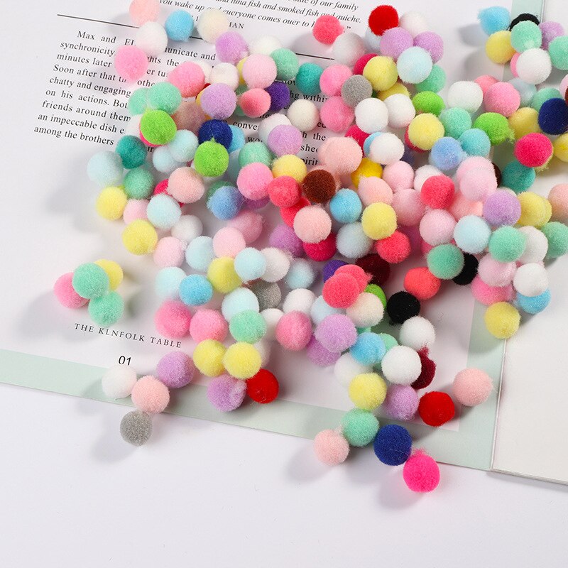 Multi size mix färg pompoms päls hantverk gör det själv mjuka pom poms bollar bröllop dekor lim på tyg tillbehör 8/10/15/20/25/30mm 20g: 10mm blanda 20g
