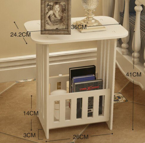 Hjemmebordsmøbler rundt sofabord 36 x 47 x 26cm til stue lille natbord sofa magasinstativ lille skrivebord  b562