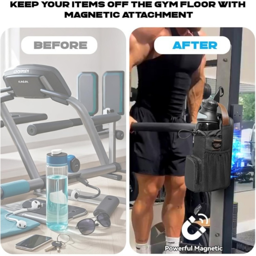 Magnetyczna torba na siłownię o dużej pojemności Wodoodporny regulowany pasek na ramię Wisząca torba na butelkę wody Odpinana torba magnetyczna na siłownię