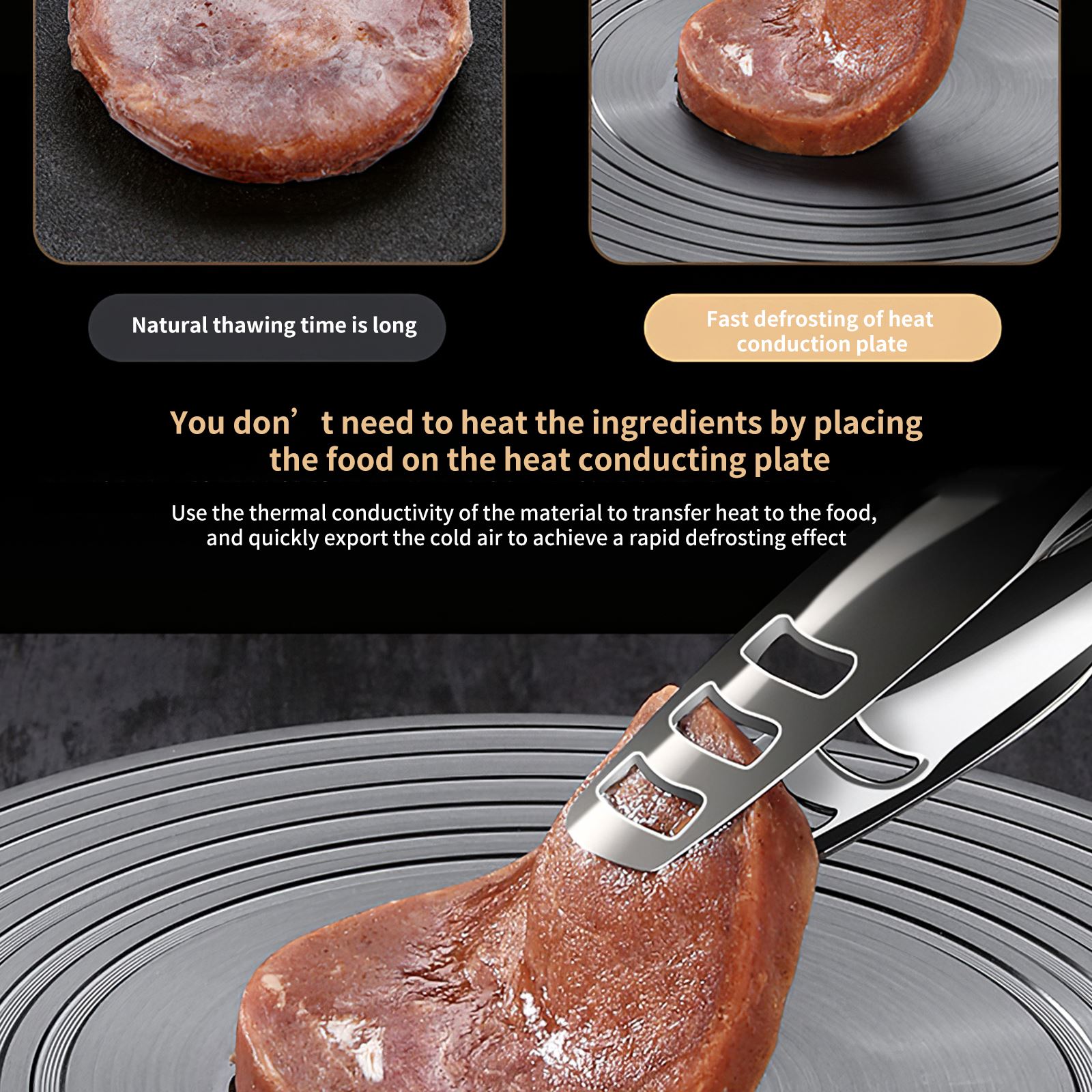 Aluminum Alloy Heat Induction Heat Spreader Heat Conduction Plate Anti-Slip Round Thawing Board Heat Diffuser for Kitchen Pot