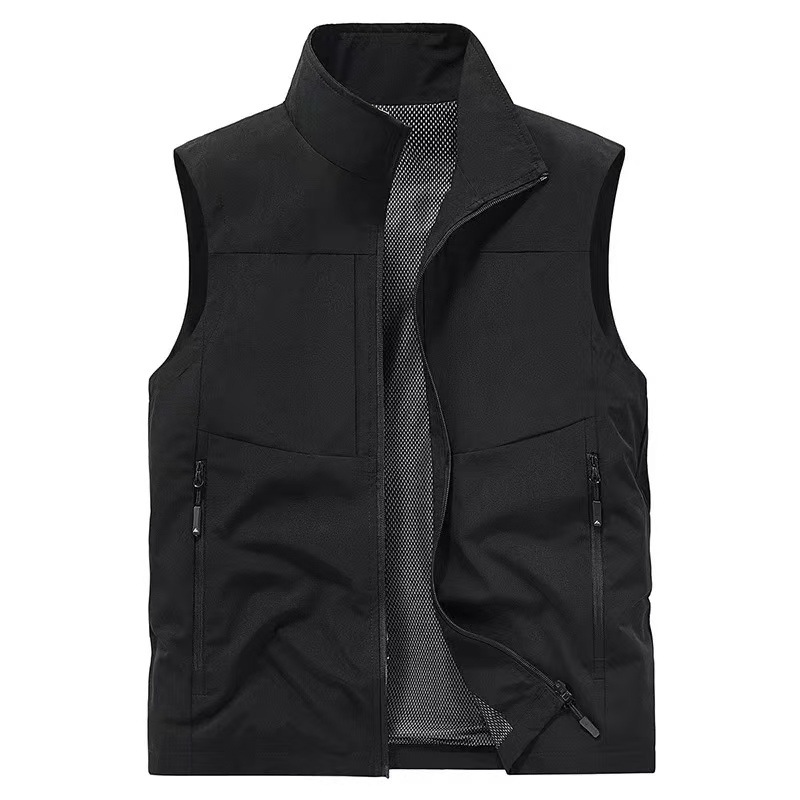 Chaleco fino de gama alta con cuello levantado para hombre, Top transpirable para exteriores, otoño e invierno