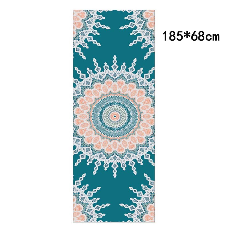 Toalla de Yoga antideslizante para viajes, manta plegable para ejercicio físico, Pilates, esterilla de Yoga impresa de secado rápido, cubierta de 185x68cm: 4