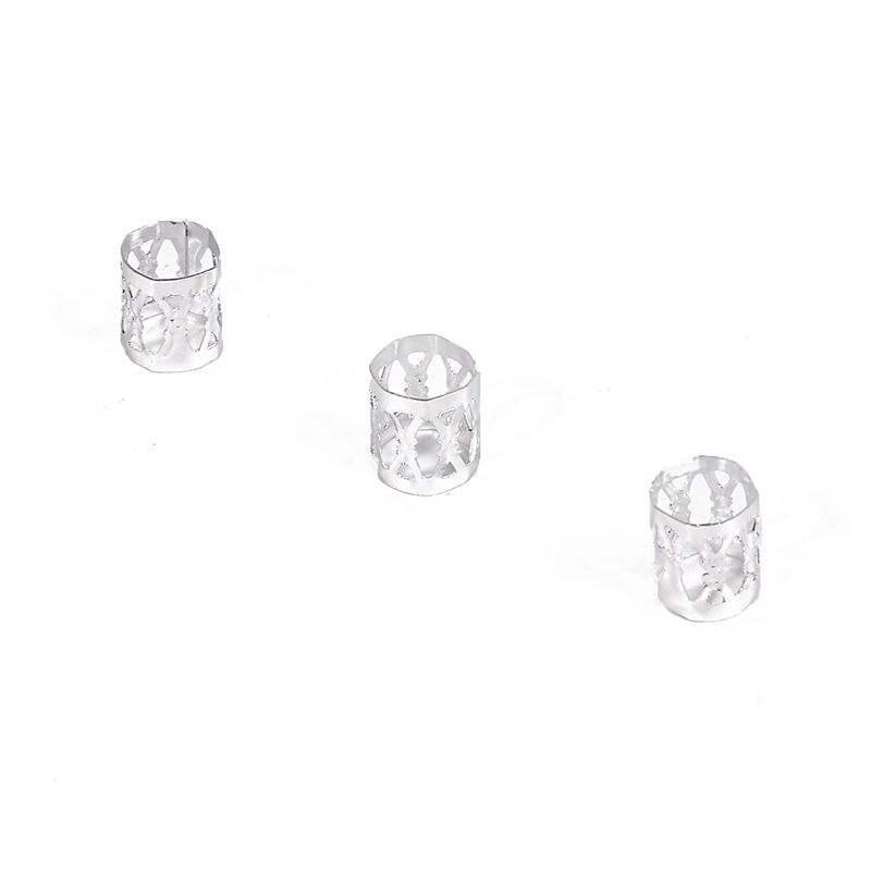 50 stk/pakke 8mm 8 farver blandede perler til tøj dekoration justerbare hår fletringe manchet klips syning håndværk diy rør smykker: 02