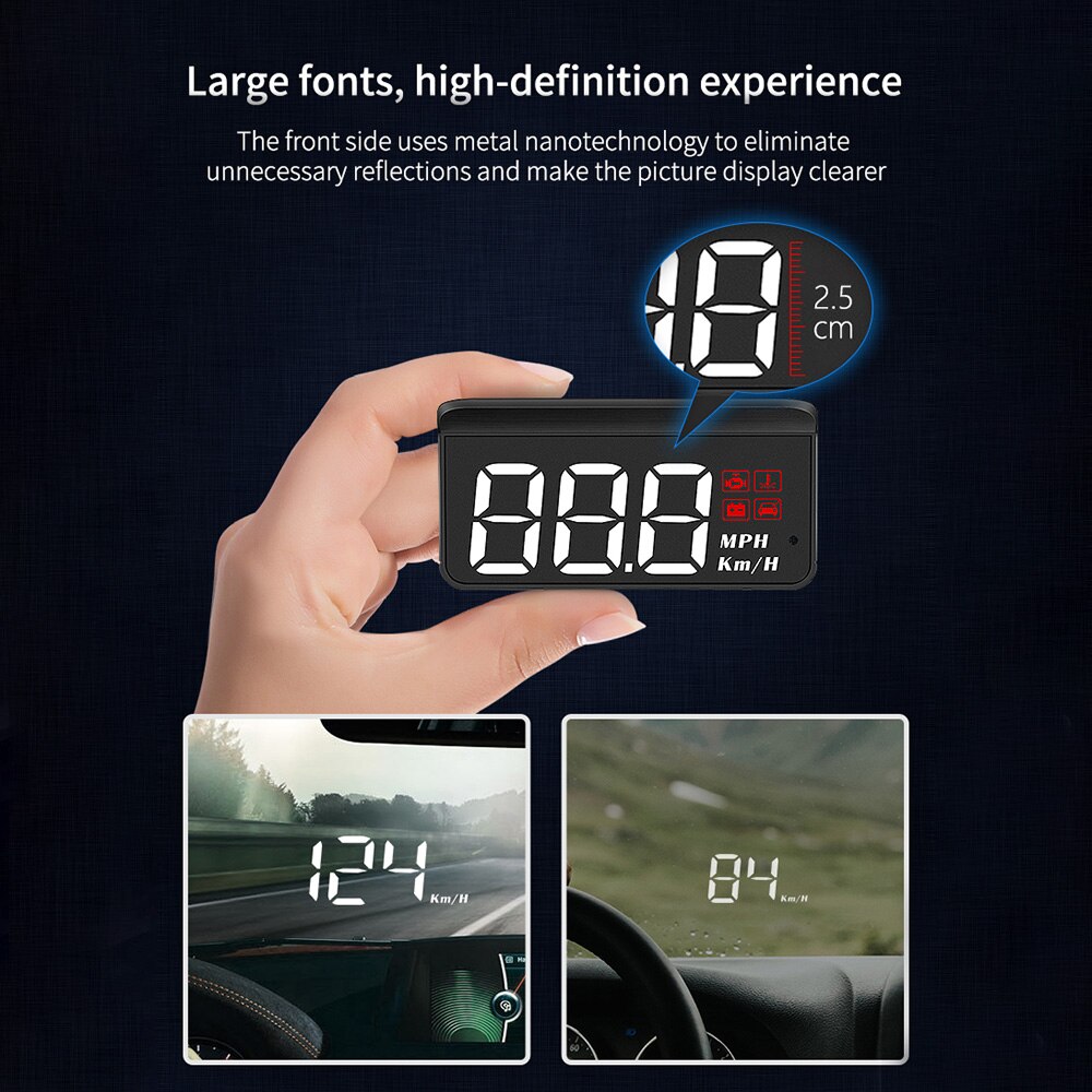 Digital Electronic Auto Accessories Car Head Up Display M3 OBD2 HUD Multifunction Overspeed ​​​​Warning Windshield Projector
