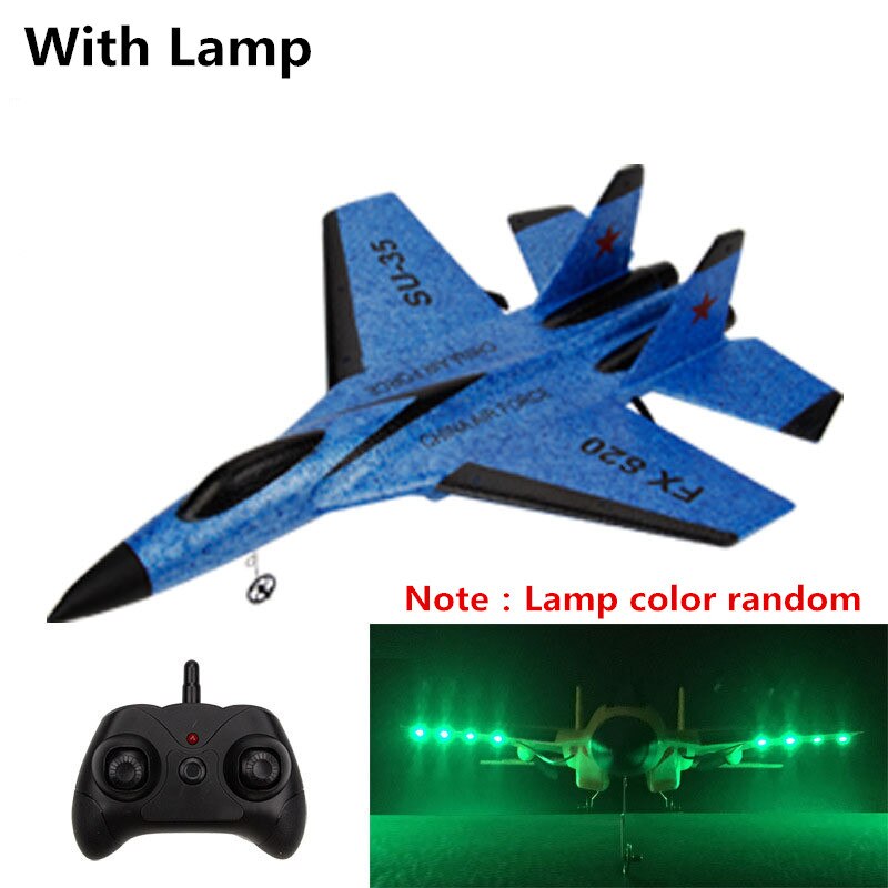 SU35 Rc Vliegtuig Drones Radio Controle Vliegtuig 2.4G Zweefvliegtuig Met Remote Hand Gooien Schuim Elektrische Afstandsbediening Vliegtuig Kid: with lamp blue